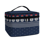Snowman Knitted Pattern Print Travel Makeup Bag