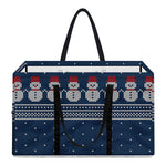 Snowman Knitted Pattern Print Utility Tote Bag