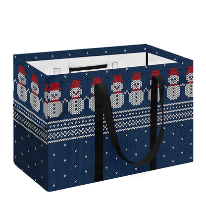 Snowman Knitted Pattern Print Utility Tote Bag