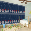 Snowman Knitted Pattern Print Wall Sticker