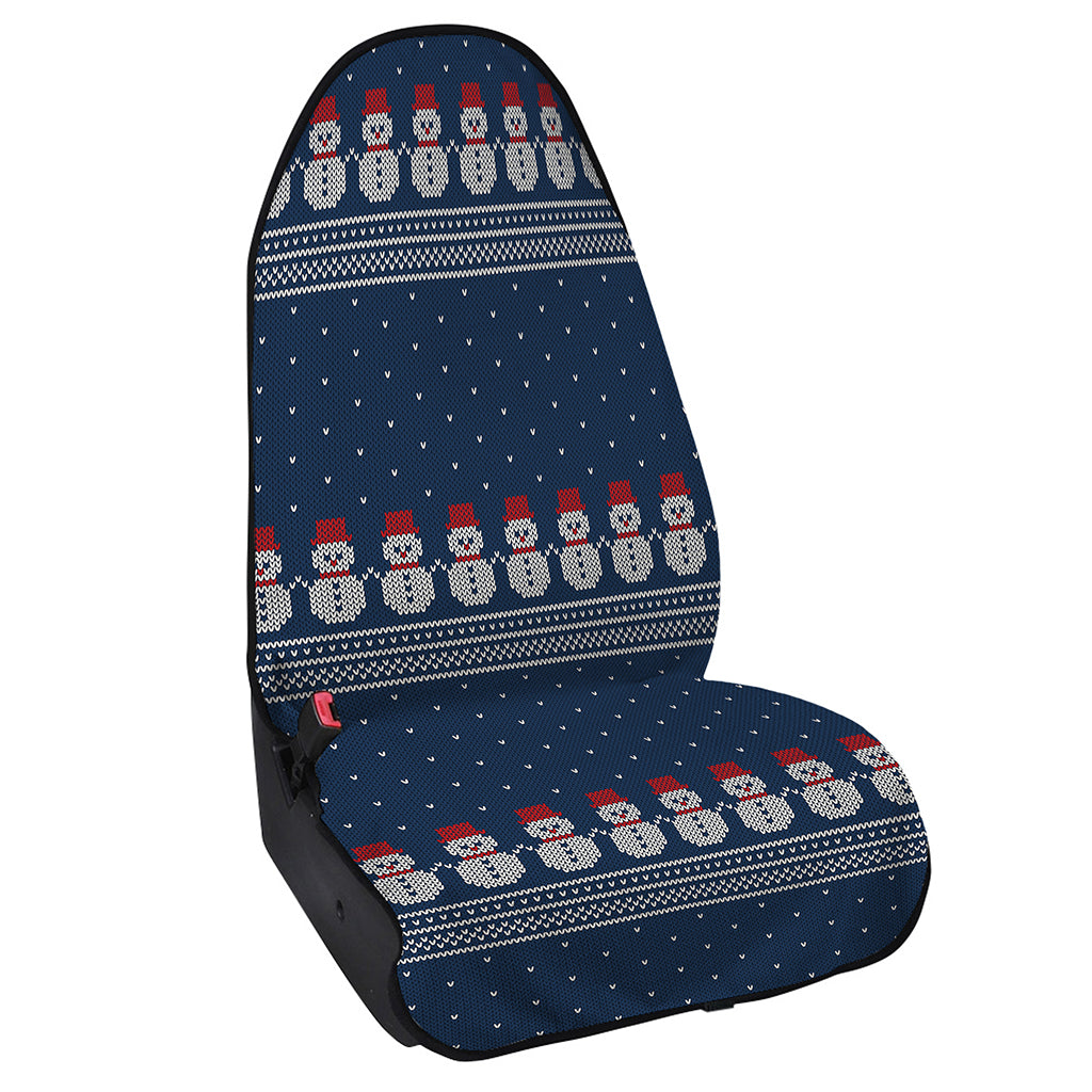 Snowman Knitted Pattern Print Waterproof Car Seat Cover