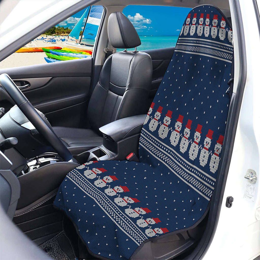 Snowman Knitted Pattern Print Waterproof Car Seat Cover