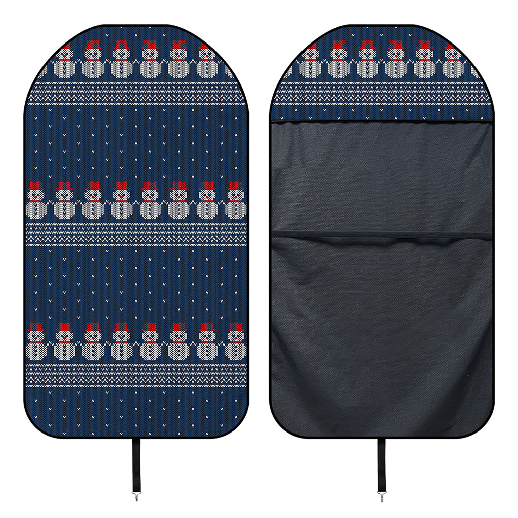Snowman Knitted Pattern Print Waterproof Car Seat Cover
