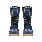 Snowman Knitted Pattern Print Winter Boots