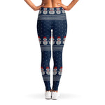 Snowman Knitted Pattern Print Women's Leggings