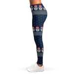 Snowman Knitted Pattern Print Women's Leggings