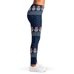 Snowman Knitted Pattern Print Women's Leggings