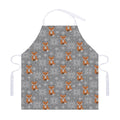Snowy Fox Knitted Pattern Print Adjustable Apron