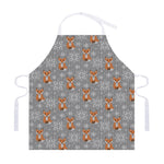 Snowy Fox Knitted Pattern Print Adjustable Apron