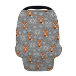Snowy Fox Knitted Pattern Print Baby Seat Cover