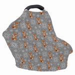 Snowy Fox Knitted Pattern Print Baby Seat Cover