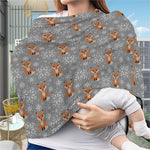 Snowy Fox Knitted Pattern Print Baby Seat Cover