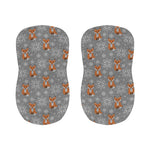 Snowy Fox Knitted Pattern Print Bar Stool Covers