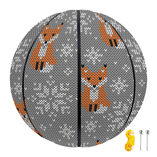 Snowy Fox Knitted Pattern Print Basketball