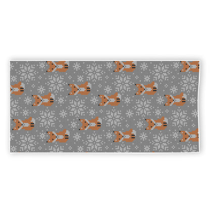 Snowy Fox Knitted Pattern Print Beach Towel