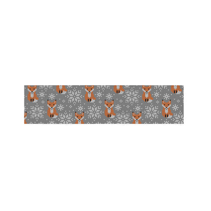 Snowy Fox Knitted Pattern Print Bed Runner