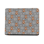 Snowy Fox Knitted Pattern Print Bifold Wallet