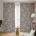 Snowy Fox Knitted Pattern Print Dimout Pencil Pleat Curtains