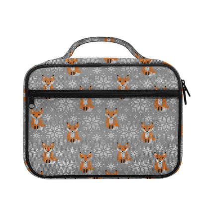 Snowy Fox Knitted Pattern Print Briefcase Bible Bag