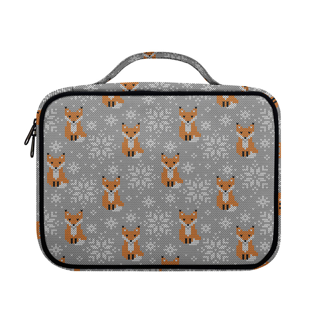 Snowy Fox Knitted Pattern Print Briefcase Bible Bag