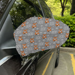 Snowy Fox Knitted Pattern Print Car Side Mirror Covers