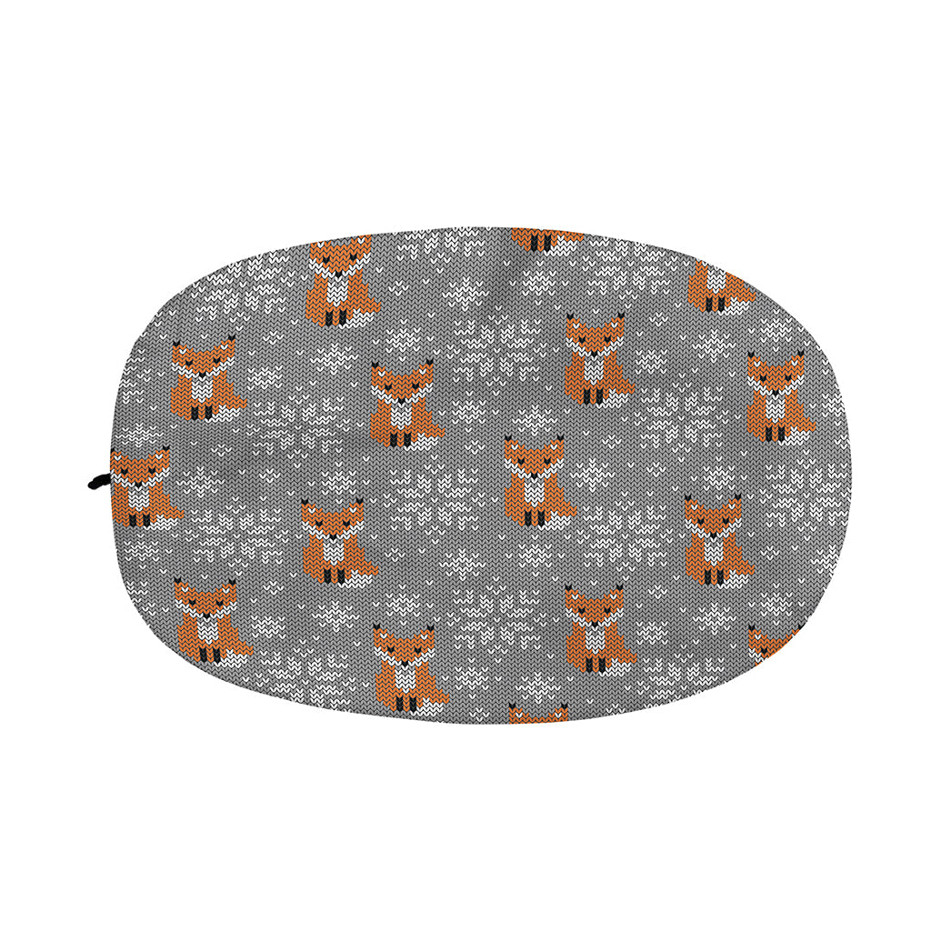 Snowy Fox Knitted Pattern Print Car Side Mirror Covers