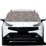 Snowy Fox Knitted Pattern Print Car Windshield Snow Cover