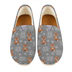 Snowy Fox Knitted Pattern Print Casual Shoes