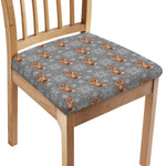 Snowy Fox Knitted Pattern Print Chair Cushion Cover