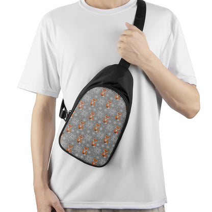 Snowy Fox Knitted Pattern Print Chest Bag