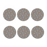 Snowy Fox Knitted Pattern Print Coaster Set