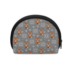 Snowy Fox Knitted Pattern Print Coin Purse