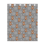 Snowy Fox Knitted Pattern Print Curtain