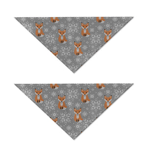 Snowy Fox Knitted Pattern Print Dog Bandana