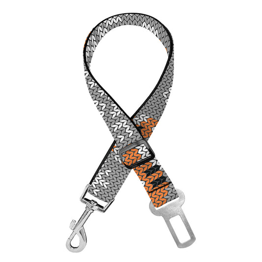 Snowy Fox Knitted Pattern Print Dog Seat Belt