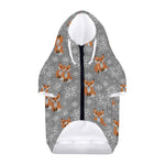 Snowy Fox Knitted Pattern Print Dog Zip Up Hoodie