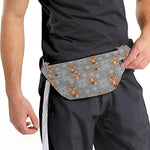 Snowy Fox Knitted Pattern Print Fanny Pack