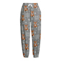 Snowy Fox Knitted Pattern Print Fleece Lined Knit Pants