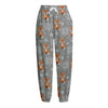 Snowy Fox Knitted Pattern Print Fleece Lined Knit Pants