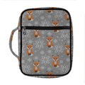 Snowy Fox Knitted Pattern Print Front Pocket Bible Bag
