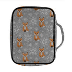 Snowy Fox Knitted Pattern Print Front Pocket Bible Bag