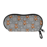 Snowy Fox Knitted Pattern Print Glasses Case