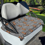 Snowy Fox Knitted Pattern Print Golf Cart Seat Cover