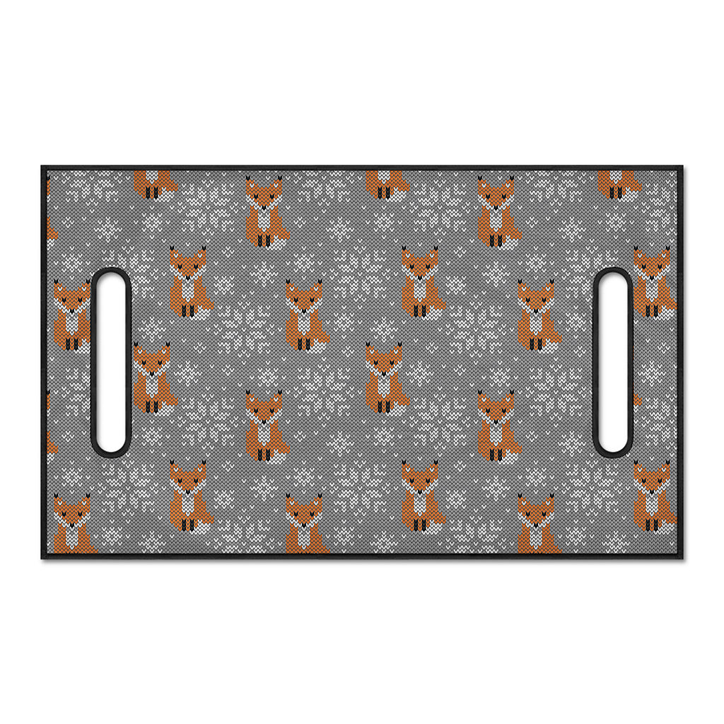 Snowy Fox Knitted Pattern Print Golf Cart Seat Cover