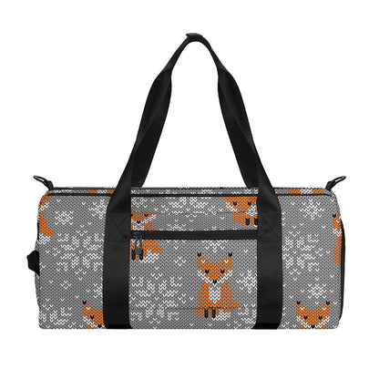 Snowy Fox Knitted Pattern Print Gym Bag