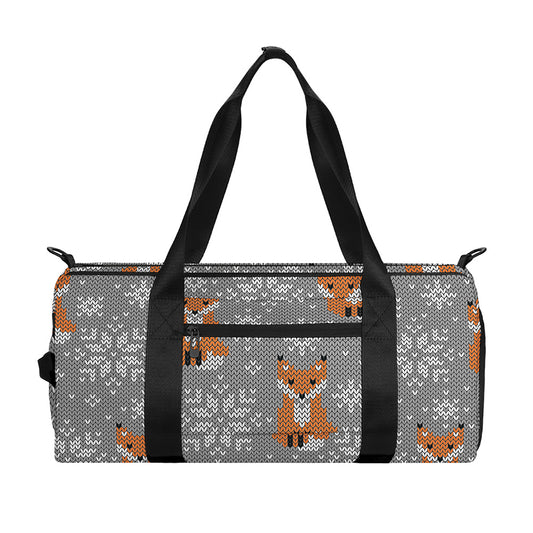 Snowy Fox Knitted Pattern Print Gym Bag