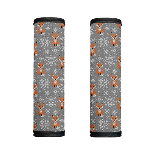 Snowy Fox Knitted Pattern Print Handle Covers