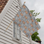 Snowy Fox Knitted Pattern Print House Flag
