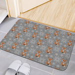 Snowy Fox Knitted Pattern Print Indoor Door Mat