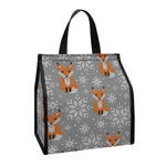 Snowy Fox Knitted Pattern Print Insulated Lunch Tote